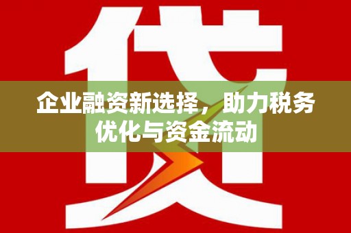 梁山企业融资新选择，助力税务优化与资金流动
