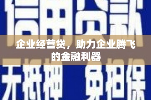 梁山企业经营贷，助力企业腾飞的金融利器