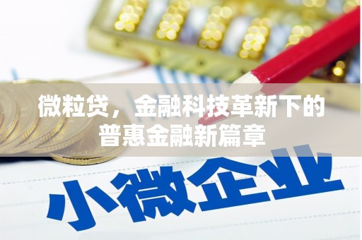 梁山微粒贷，金融科技革新下的普惠金融新篇章