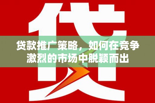 梁山贷款推广策略，如何在竞争激烈的市场中脱颖而出