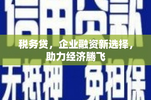 梁山税务贷，企业融资新选择，助力经济腾飞