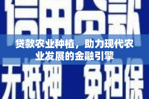 梁山贷款农业种植，助力现代农业发展的金融引擎