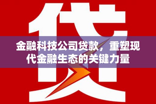 梁山金融科技公司贷款，重塑现代金融生态的关键力量