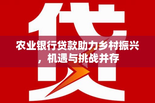 梁山农业银行贷款助力乡村振兴，机遇与挑战并存